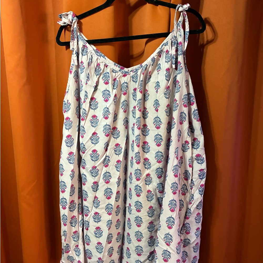 Old Navy Women's Mini Dress with Pink and Blue Floral Pattern